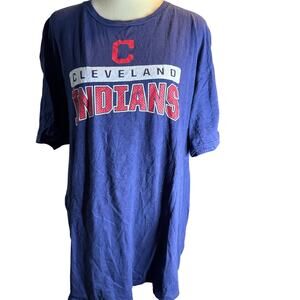 MLB Cleveland Indians Genuine Merchandise Baseball Tee, Navy Blue, Size 2XL